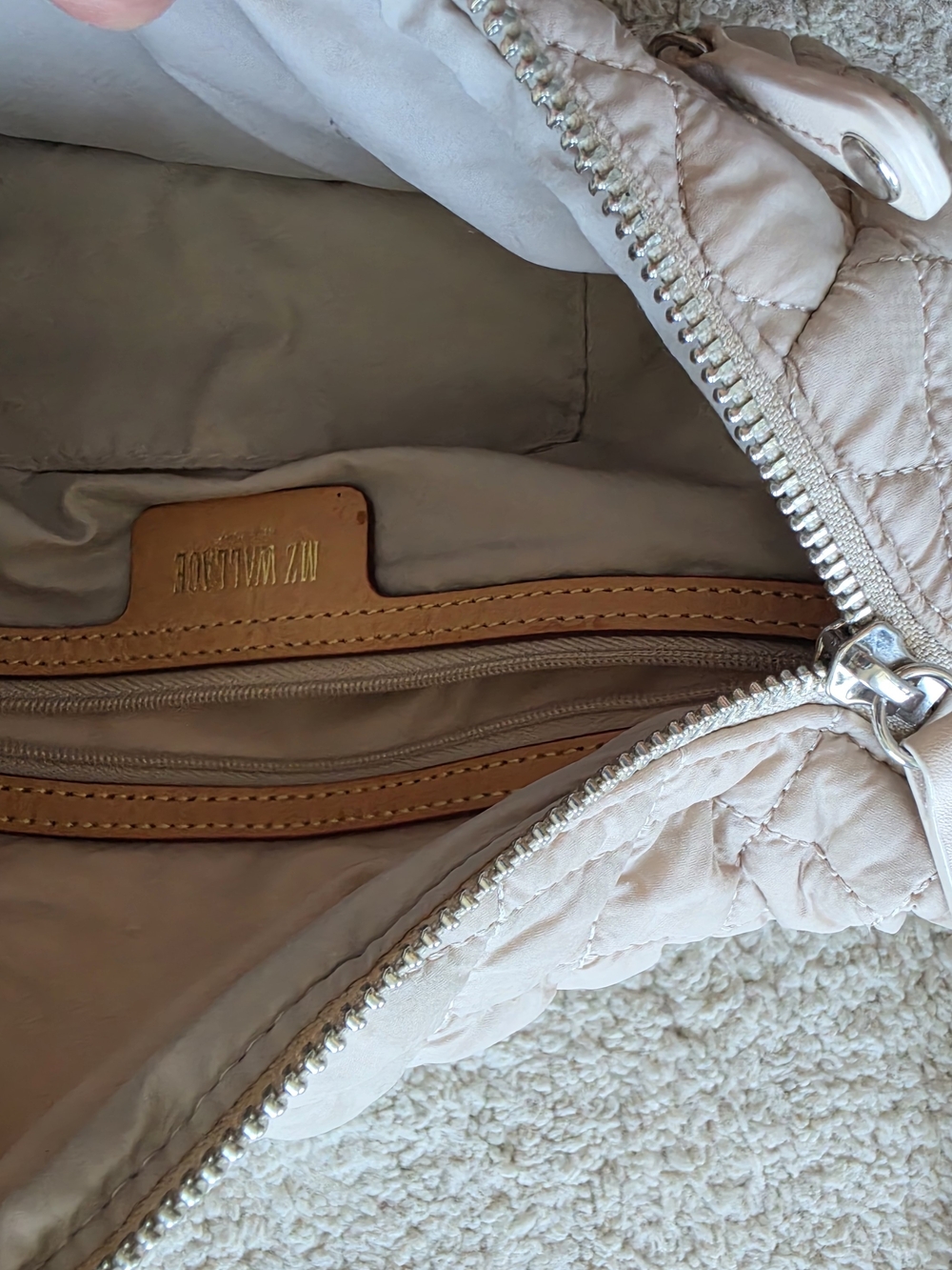 MZ Wallace Cream Quilted Crosby Crossbody Sling - Picture 8 of 13